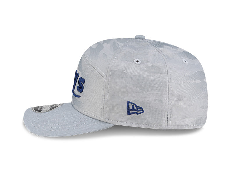 Rays New Era Grey Script TB Split Panel 9Seventy Stretch-Snap Hat