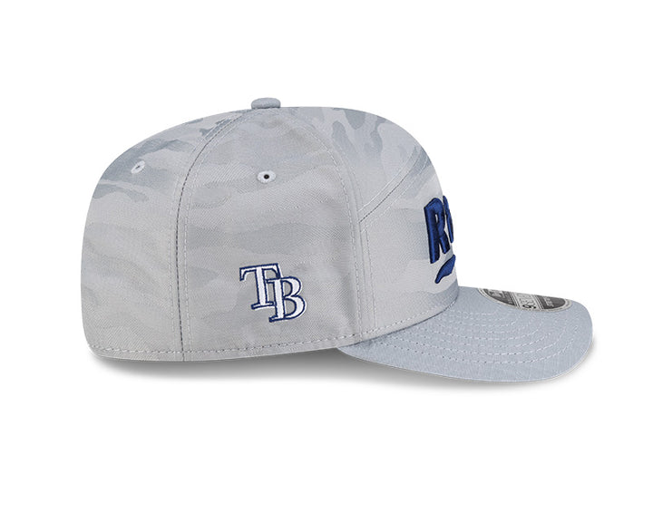 Rays New Era Grey Script TB Split Panel 9Seventy Stretch-Snap Hat