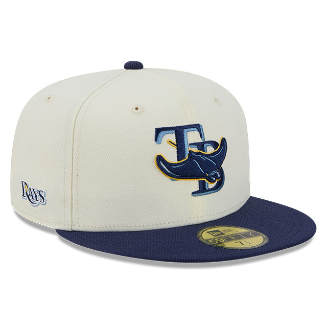 Rays New Era Cream Navy Deceptor Two-Tone 59Fifty Fitted Hat