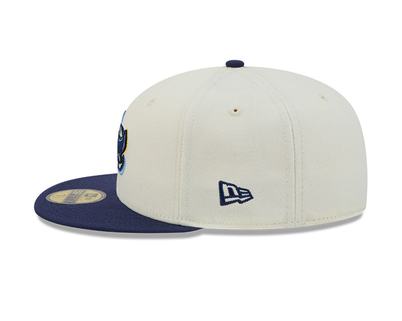 Rays New Era Cream Navy Deceptor Two-Tone 59Fifty Fitted Hat