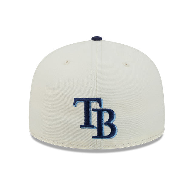Rays New Era Cream Navy Deceptor Two-Tone 59Fifty Fitted Hat