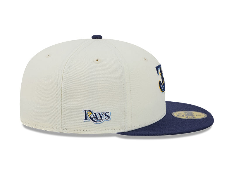 Rays New Era Cream Navy Deceptor Two-Tone 59Fifty Fitted Hat