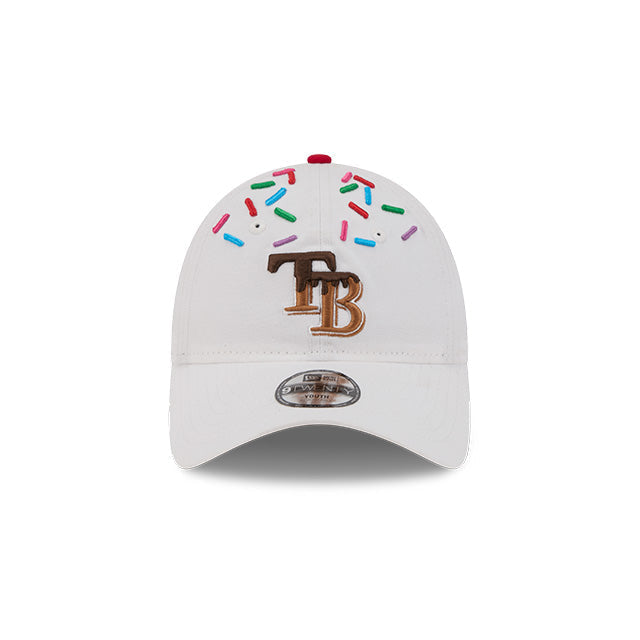 Rays Youth New Era White Ice Cream Sprinkle 9TWENTY Adjustable Hat