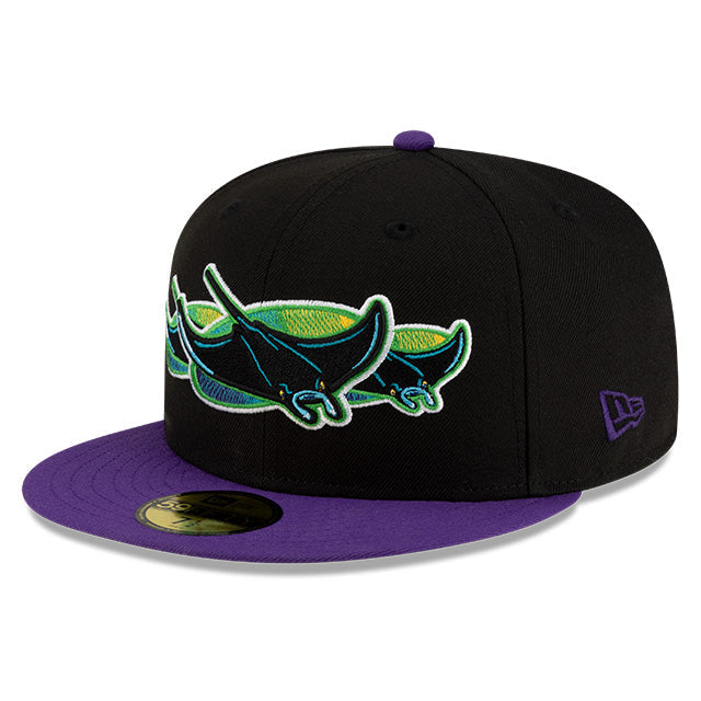 Rays New Era John Geiger "Misplaced Series" Black Purple Devil Rays 59Fifty Fitted Hat