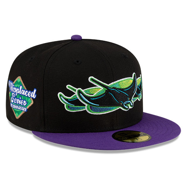 Rays New Era John Geiger "Misplaced Series" Black Purple Devil Rays 59Fifty Fitted Hat