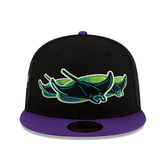 Rays New Era John Geiger "Misplaced Series" Black Purple Devil Rays 59Fifty Fitted Hat