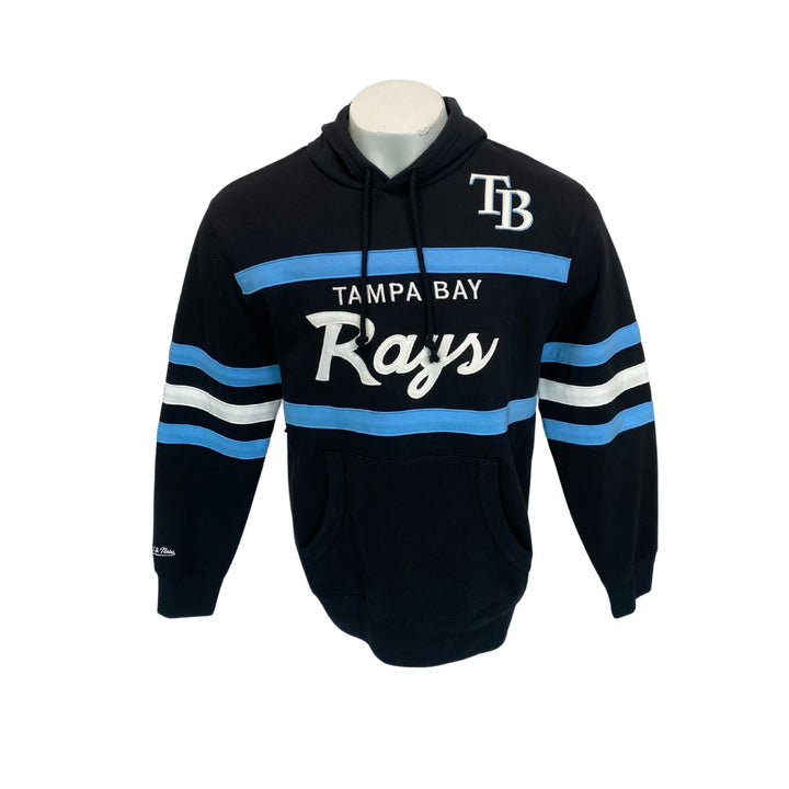 Rays Men's Mitchell & Ness Navy Head Coach TB Pullover Hoodie