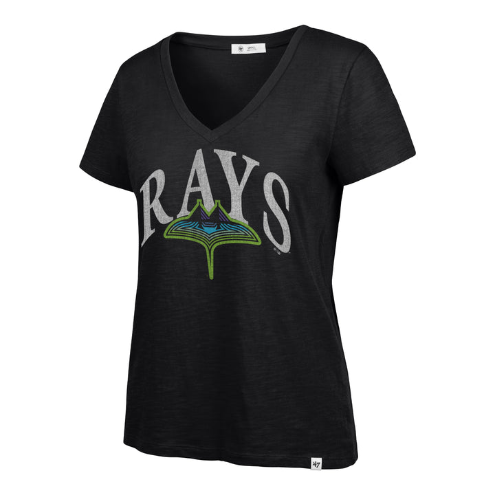 Rays Women's '47 Brand Black City Connect Skyray V-Neck T-Shirt