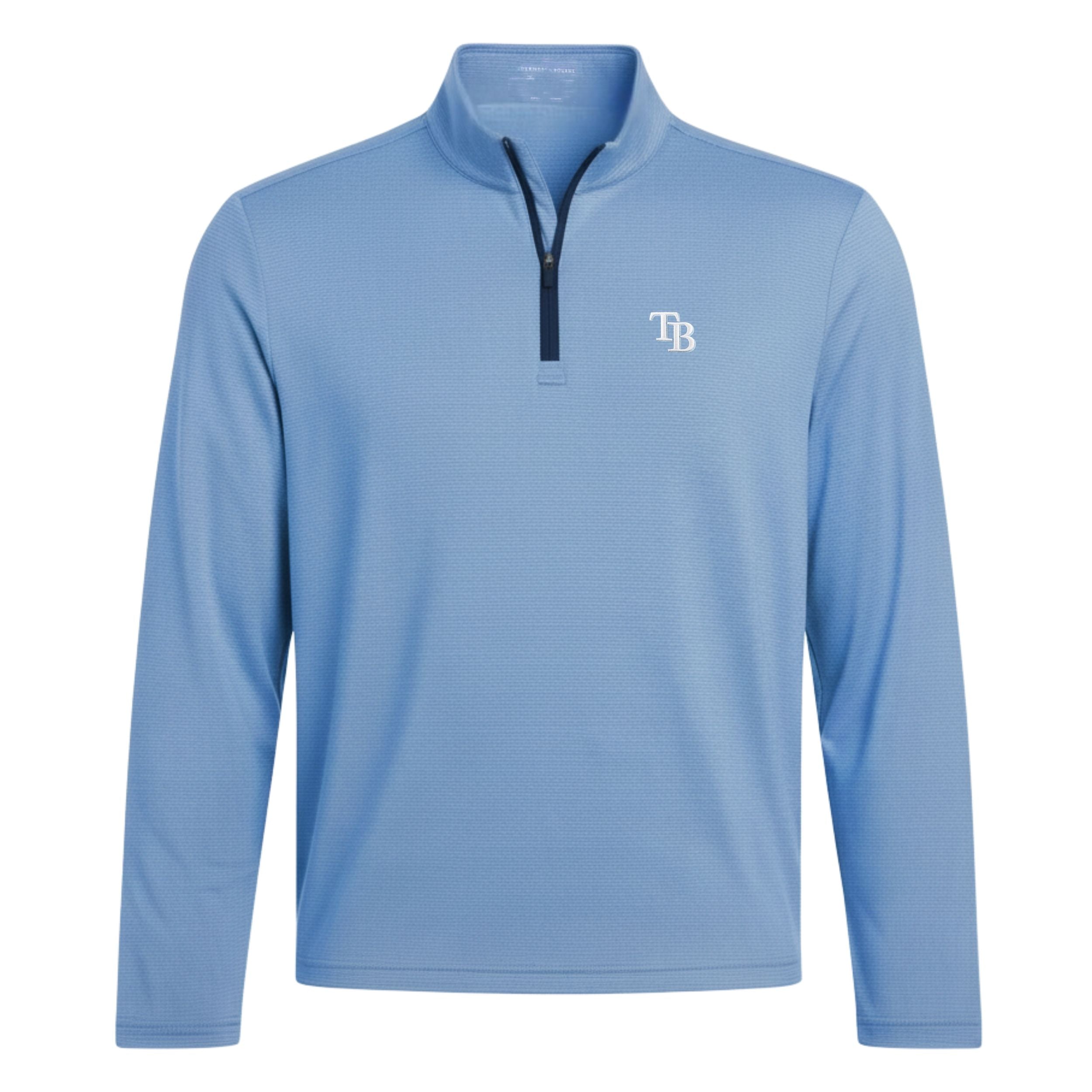Rays Men's Holderness & Bourne TB Blue Striped Royce 1/4 Zip