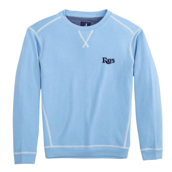 Rays Men's Johnnie-O Light Blue Wordmark French Terry Archer Long Sleeve Shirt