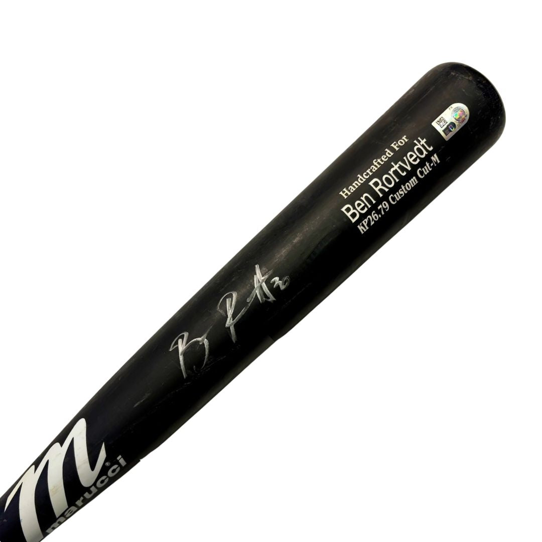 Rays Ben Rortvedt Game Used Autographed Broken Bat