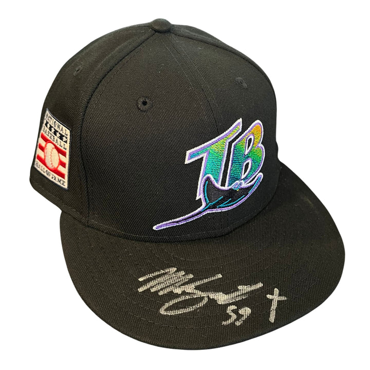 Rays Mason Englert Game Used Authentic Hall of Fame Autographed Hat