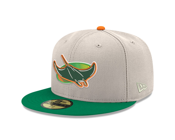 Rays New Era Tan Orange Green Alt 59Fifty Fitted Hat