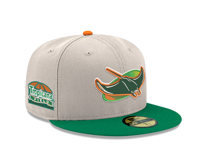 Rays New Era Tan Orange Green Alt 59Fifty Fitted Hat
