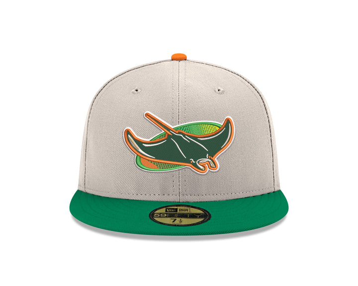 Rays New Era Tan Orange Green Alt 59Fifty Fitted Hat