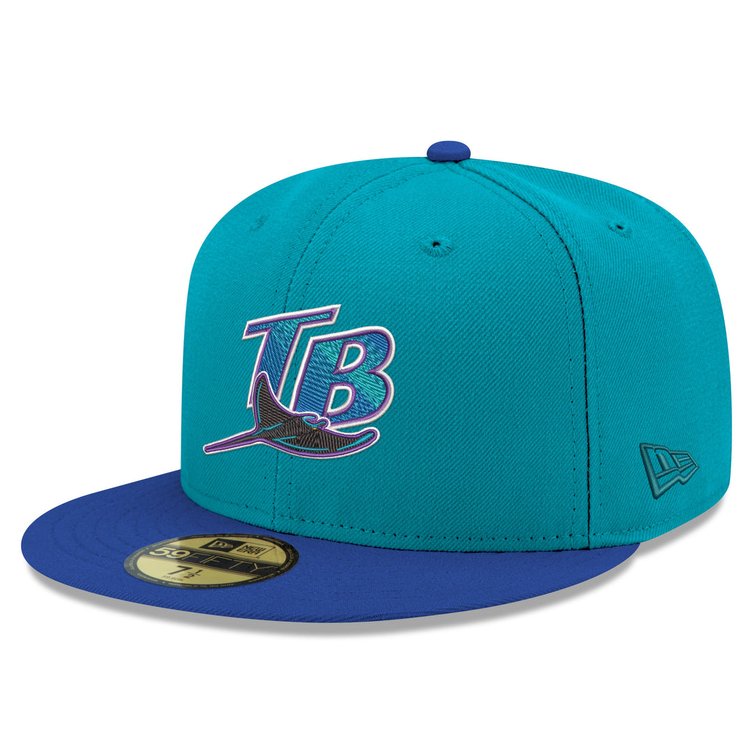 Rays New Era Teal Blue Coop Tropicana Field Side Patch 59Fifity Fitted Hat