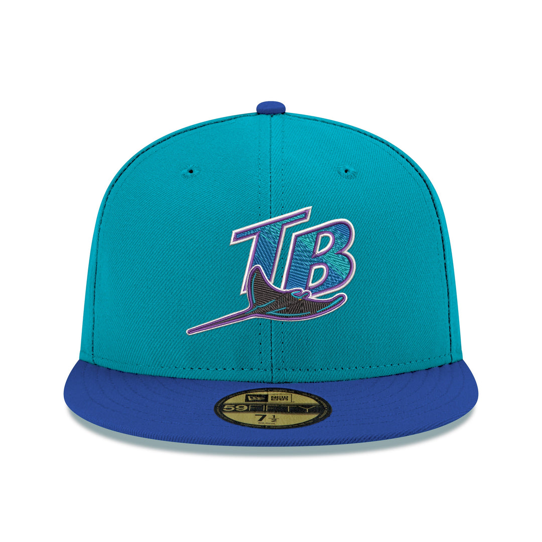Rays New Era Teal Blue Coop Tropicana Field Side Patch 59Fifity Fitted Hat