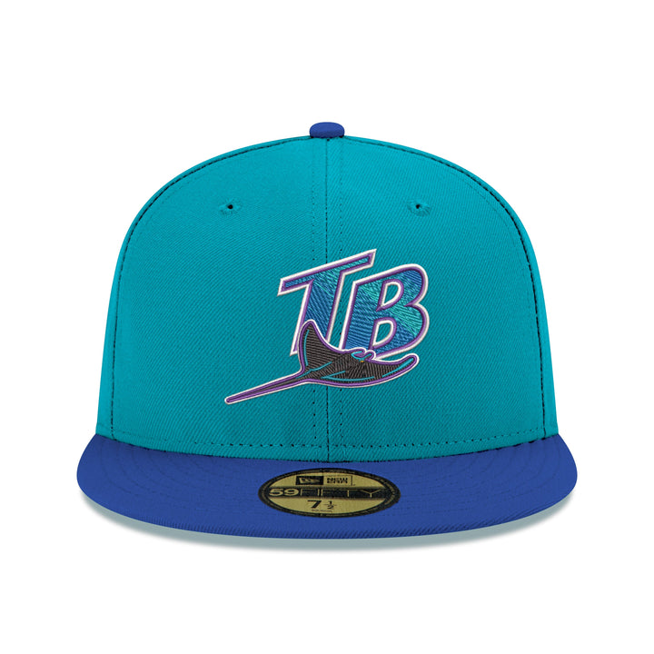 Rays New Era Teal Blue Coop Tropicana Field Side Patch 59Fifity Fitted Hat