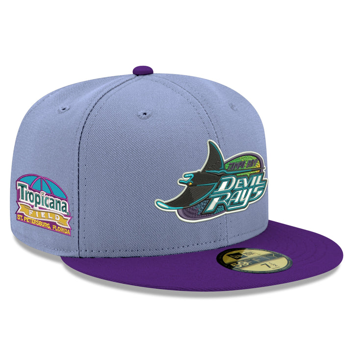 Rays New Era Purple Devil Rays Tropicana Field Side Patch 59Fifty Fitted Hat