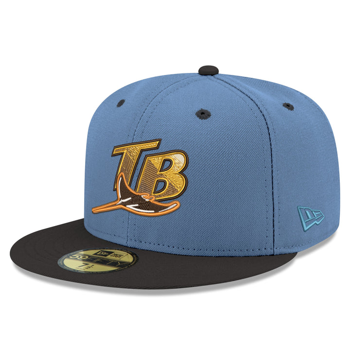 Rays New Era Coop Blue Brown Inaugural Season Side Patch 59Fifty Fitted Hat