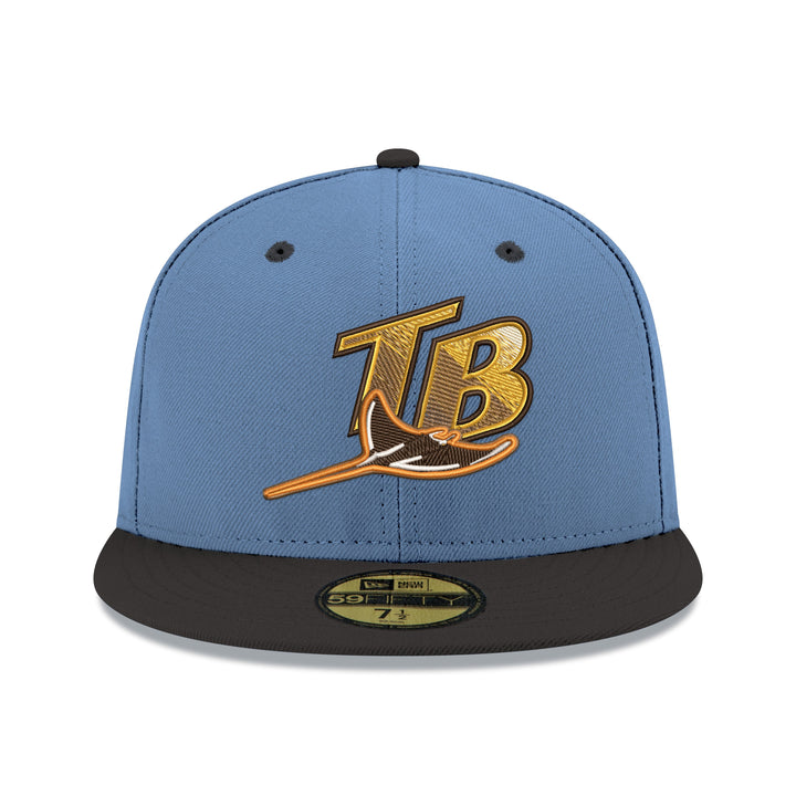 Rays New Era Coop Blue Brown Inaugural Season Side Patch 59Fifty Fitted Hat