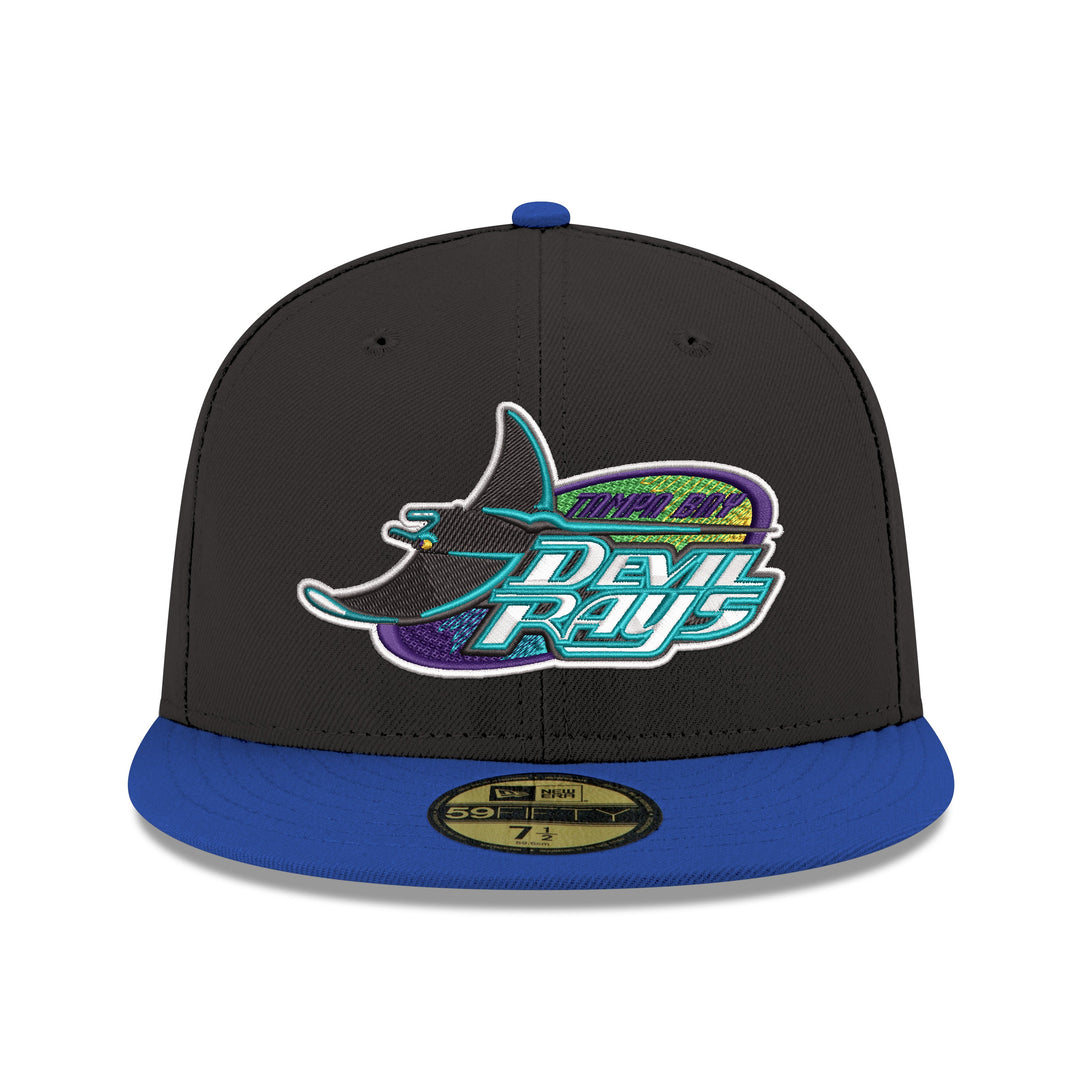 Rays New Era Black & Blue Devil Rays Inaugural Season Side Patch 59Fifty Fitted Hat