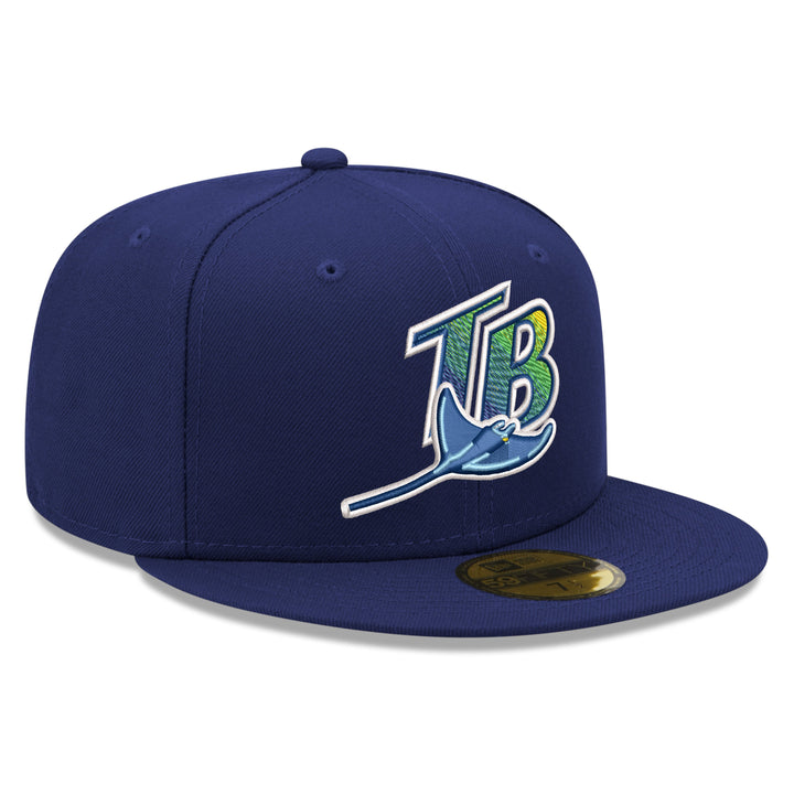 Rays New Era Road Navy On-Field 59Fifty Fitted Hat