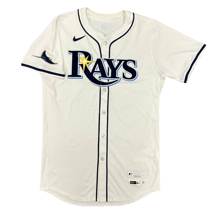 Rays Mason Englert Team Issued Authentic Autographed White Jersey