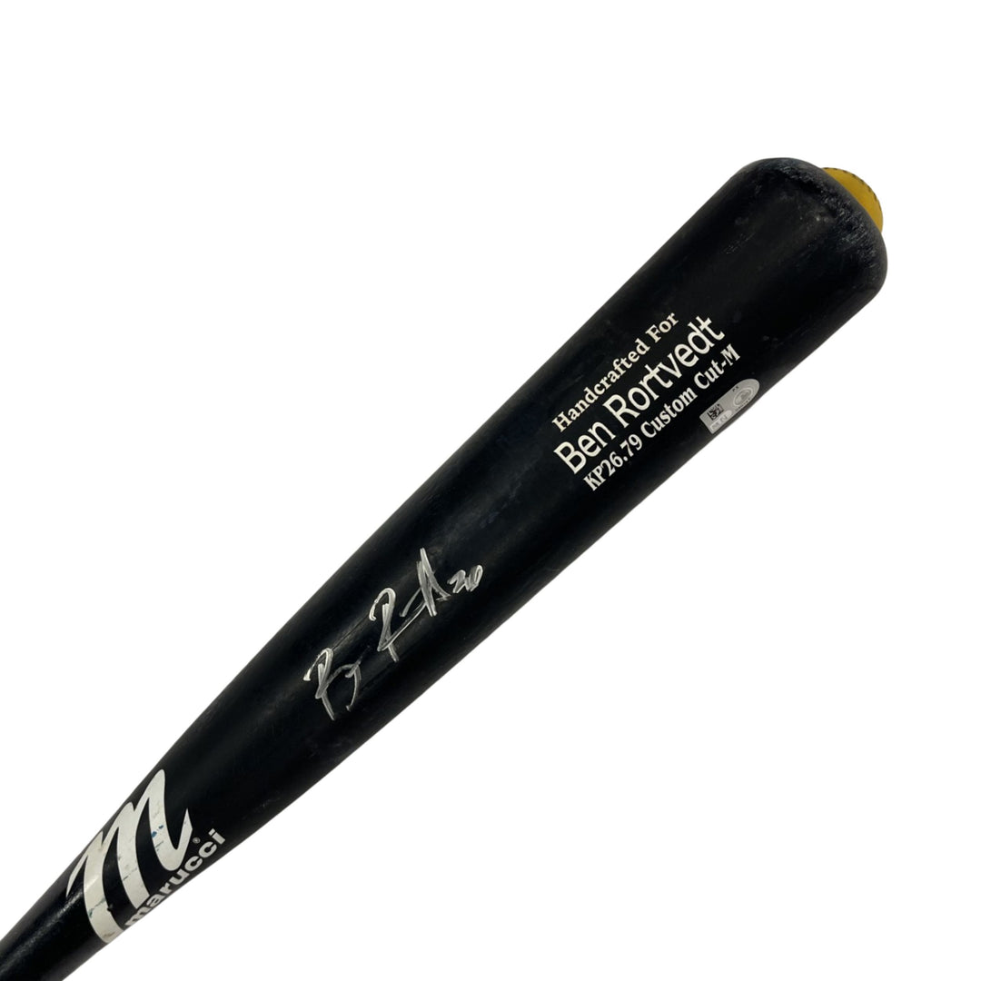 Rays Ben Rortvedt Team Issued Autographed Broken Bat