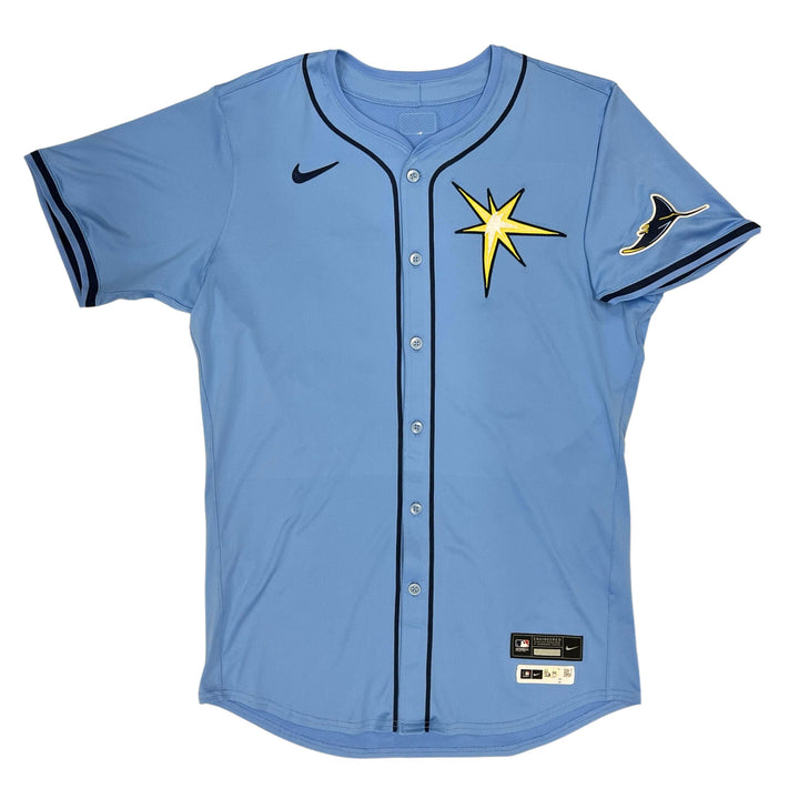 Rays Jonny Deluca Game Used Authentic Autographed Burst Jersey