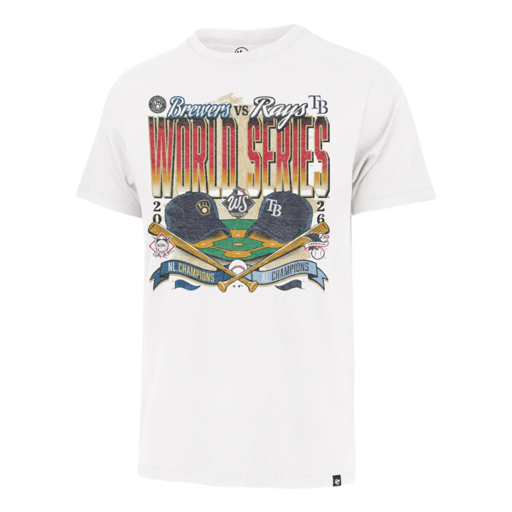 Rays '47 Brand White 2026 World Series Rays Vs Brewers Dueling T-Shirt