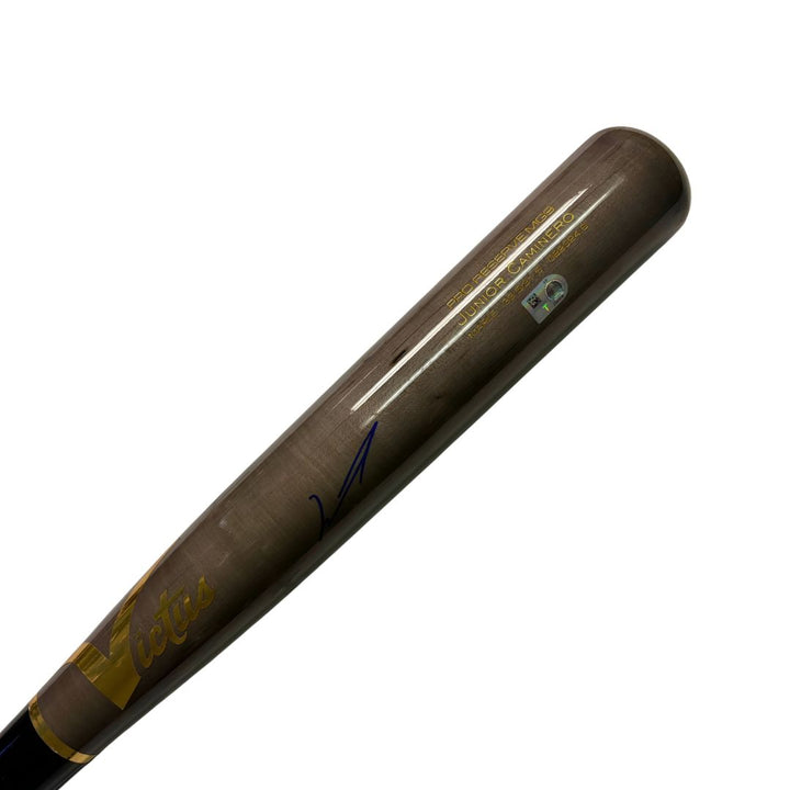 Rays Junior Caminero Game Used Autographed Broken Bat