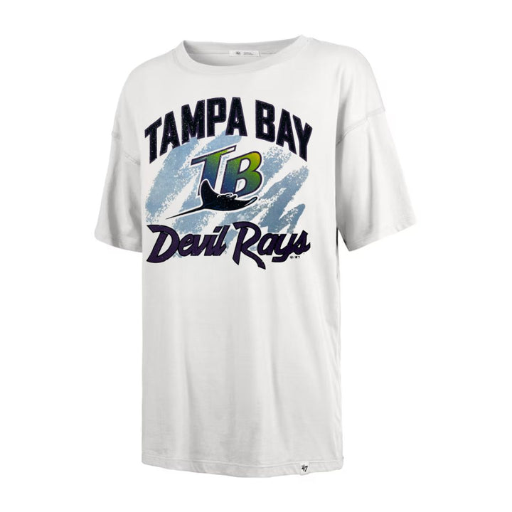 Rays Women's '47 Brand White Devil Rays Coop Shader Tee