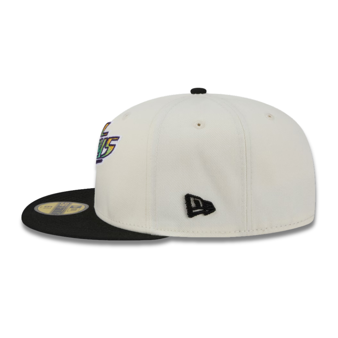 Rays New Era Cream Black Devil Rays Two-Tone Stitch 59Fifty Fitted Hat