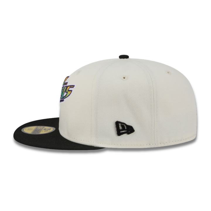 Rays New Era Cream Black Devil Rays Two-Tone Stitch 59Fifty Fitted Hat