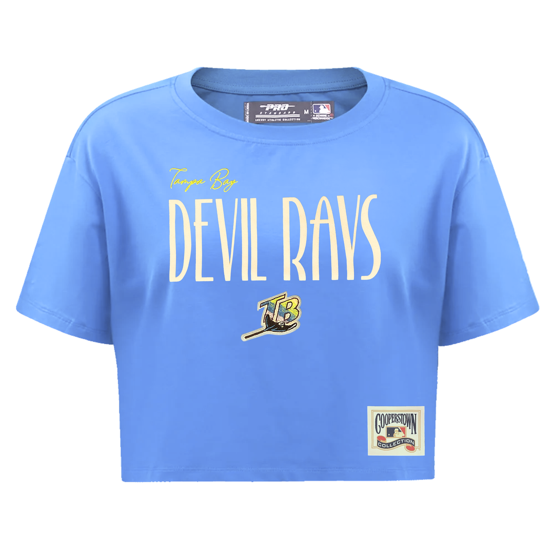 Rays Women's Pro Standard Blue Devil Rays Boxy Cropped Tee