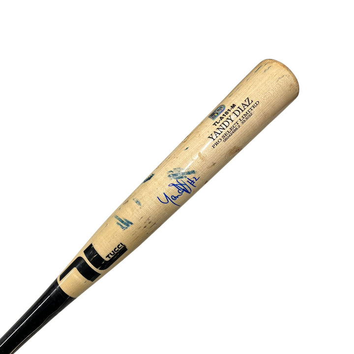 Rays Yandy Diaz Game Used Autographed Broken Bat