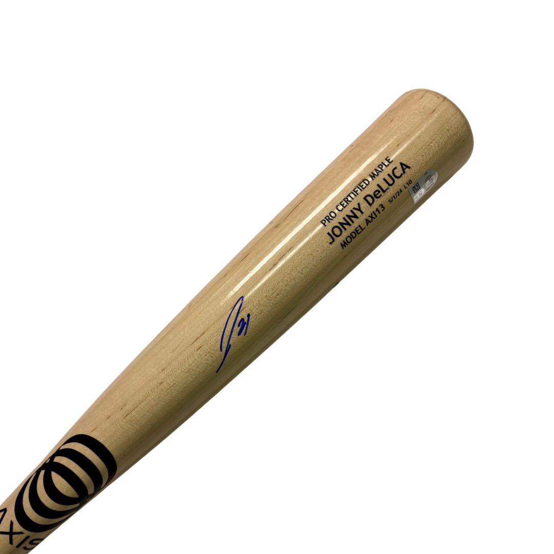 Rays Jonny Deluca Team Issued Autographed Broken Bat