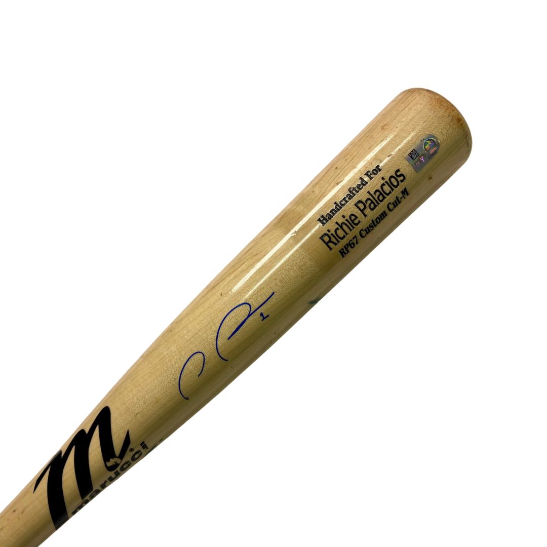 Rays Richie Palacios Game Used Autographed Broken Bat Palacios