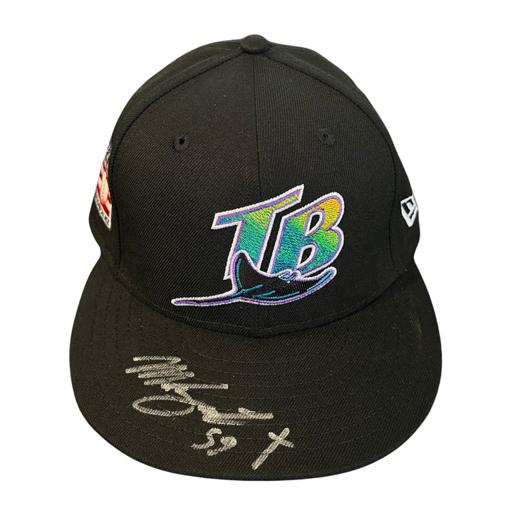 Rays Mason Englert Game Used Authentic Hall of Fame Autographed Hat