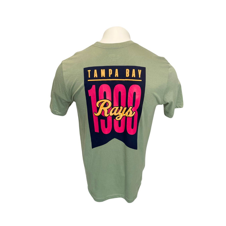 Rays Men's New Era Green Frost Puff Print T-Shirt