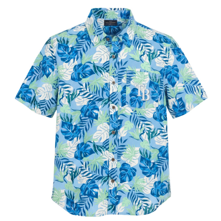 Rays Men's Margaritaville Blue Green Floral TB Hawaiian Shirt