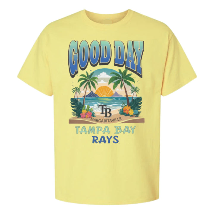 Rays Men's Margaritaville Yellow Good Day Sunset Beach TB T-Shirt