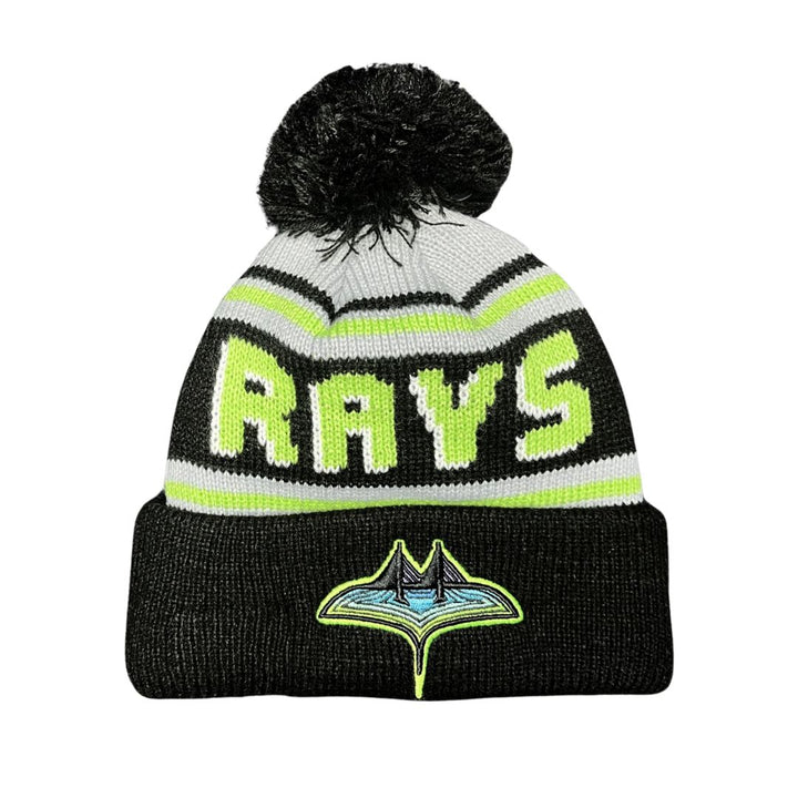 Rays New Era Black Green Wordmark Skyway City Connect Knit Hat