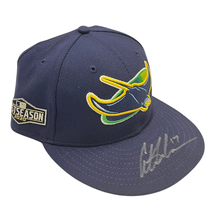 Rays Austin Meadows Team Issued Authentic Autographed Postseason Hat