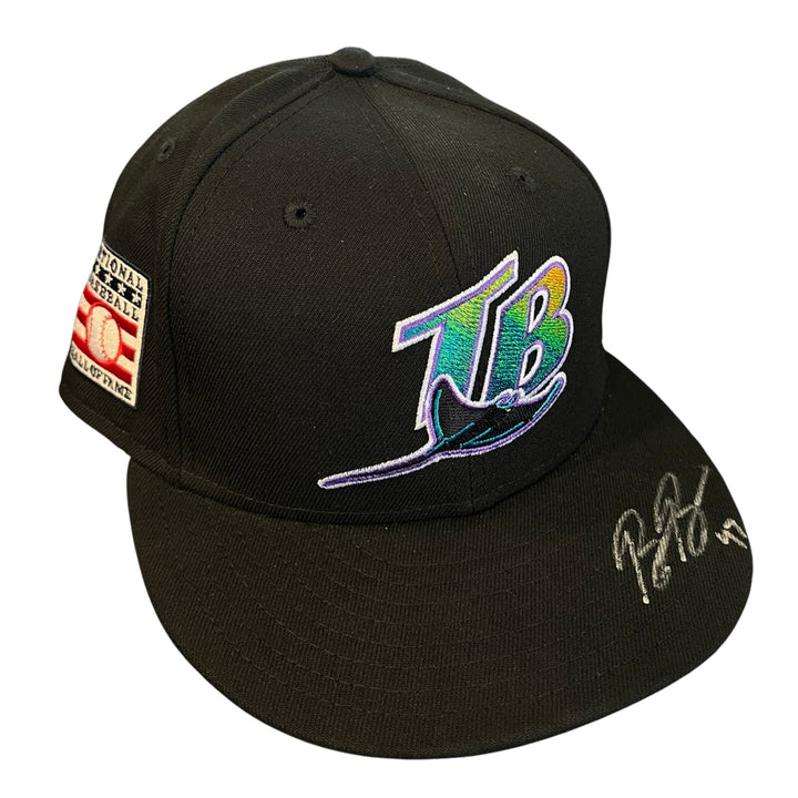 Rays Bryan Baker Game Used Authentic Hall of Fame Autographed Hat