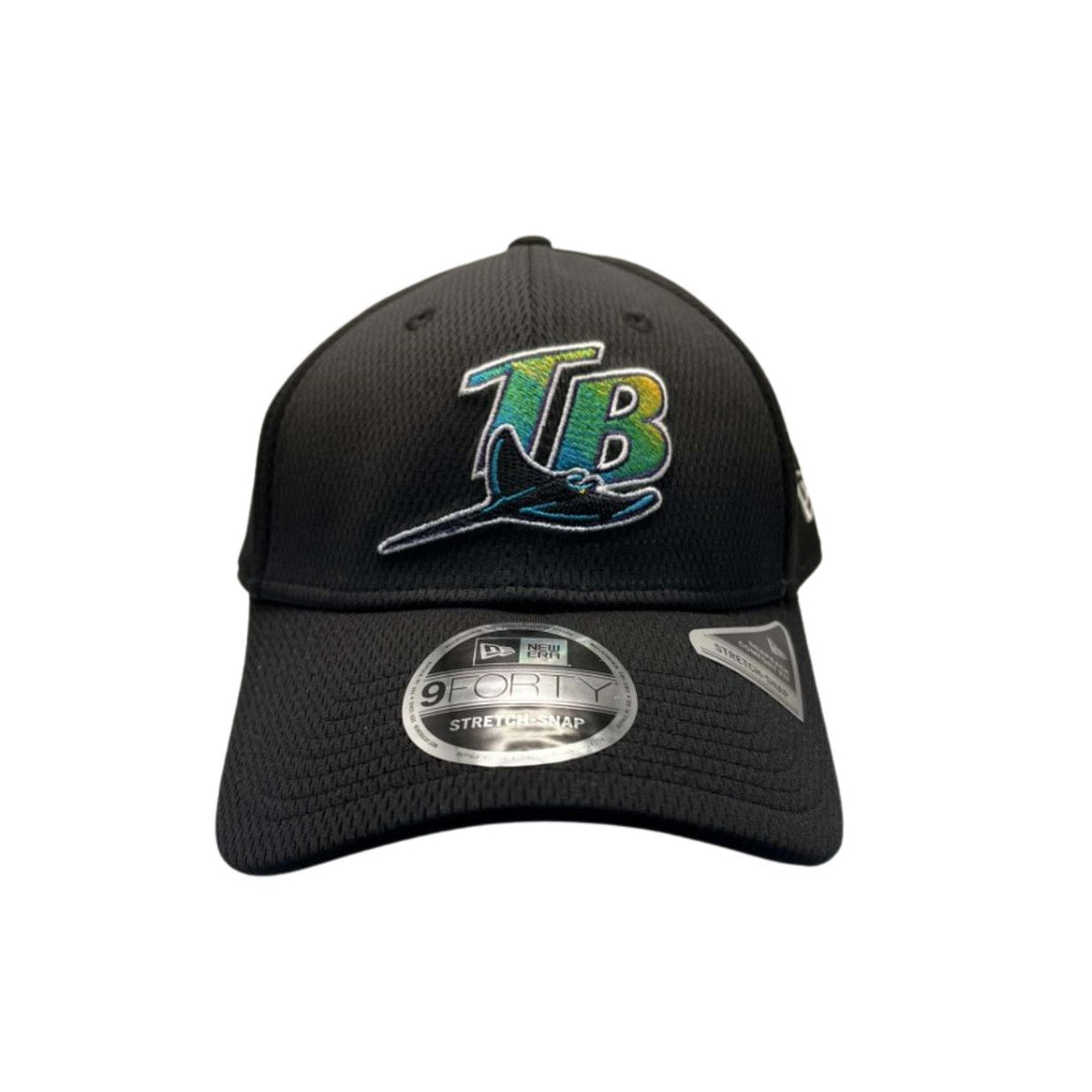 Rays New Era Black TB Devil Rays 9Forty Stretch Snap Hat