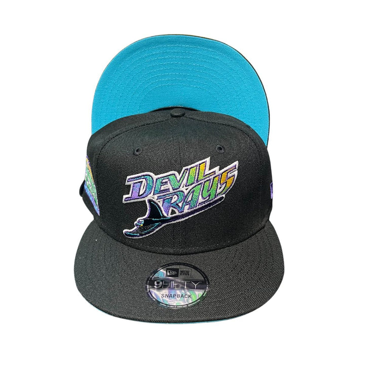 Rays New Era Black Devil Rays Tropicana Field Patch 9Fifty Snapback Hat