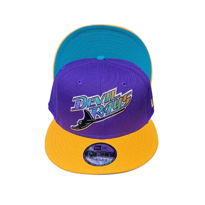 Rays New Era Purple Yellow Devil Rays 9Fifty Snapback Hat