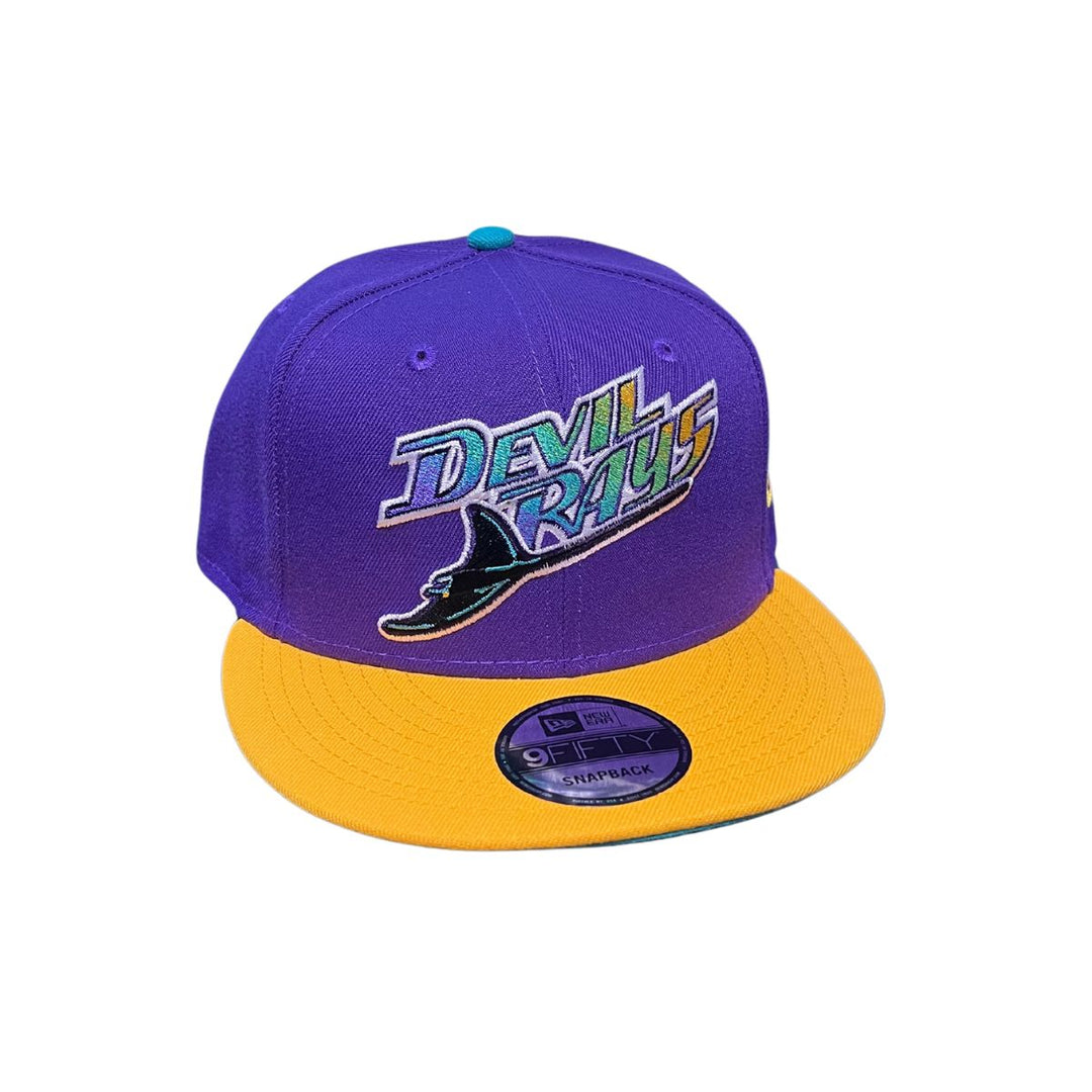 Rays New Era Purple Yellow Devil Rays 9Fifty Snapback Hat